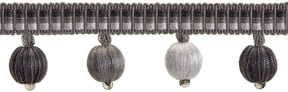 Hallis Highland Ball Tassel Trimming Charcoal