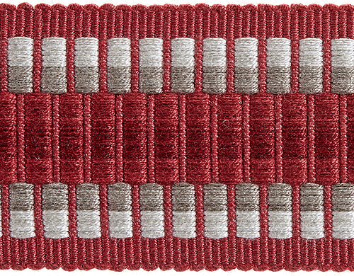 Hallis Highland Wide Braid Trimming Ruby