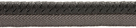 Hallis Highland Faux Leather Flanged Cord Trimming Grey