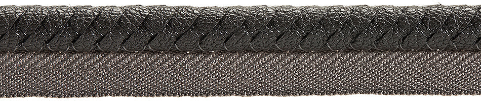 Hallis Highland Faux Leather Flanged Cord Trimming Grey