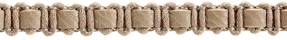 Hallis Highland Faux Leather Braid Trimming Biscuit