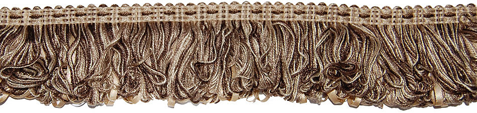 Hallis Jazz Ribbon Fringe Trimming Brown Linen