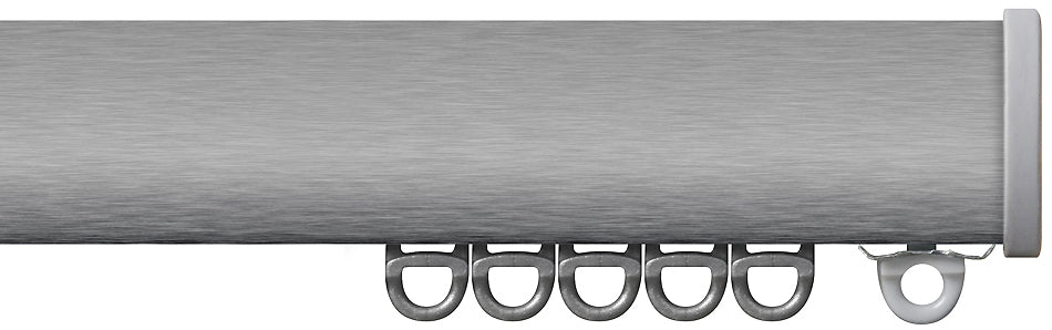 Renaissance Professional Large Curved Curtain Track, Brushed Steel