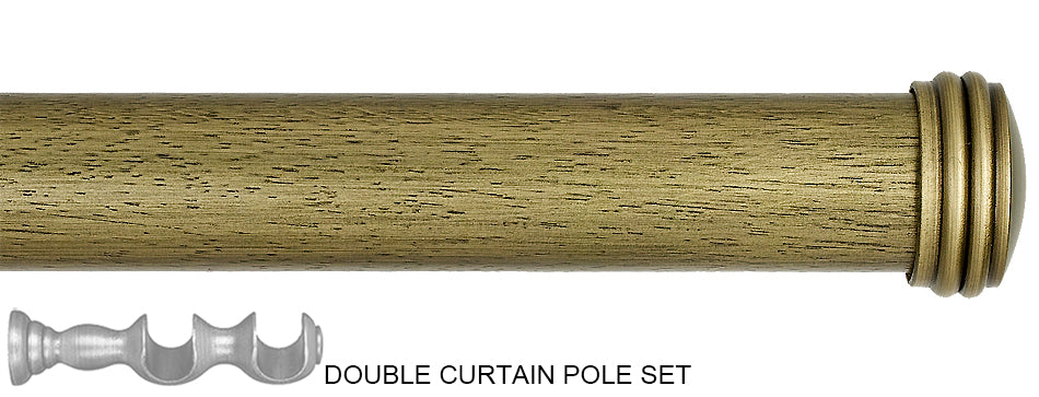 Byron Floral Romantics 35mm 55mm Double Pole Antiqued Gold Endcap