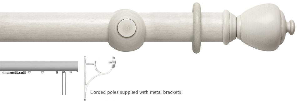 Modern Country 45mm, 55mm Corded Pole, Brushed Ivory, Sugar Pot