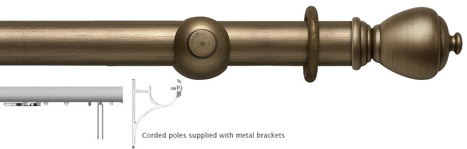 Modern Country 45mm, 55mm Corded Pole, Gold Black, Sugar Pot