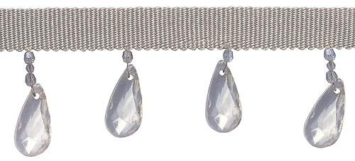 Jones Charm Beaded Trimming, Dew, Silver