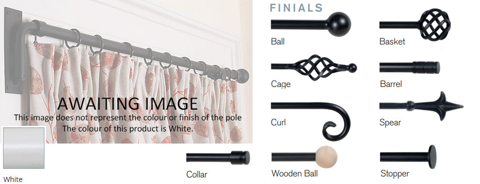 Cameron Fuller 19mm Portiere Rod White