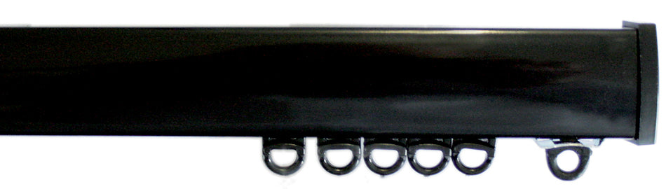 Jones Aluminium Vector Uncorded Curtain Track, Gloss Black