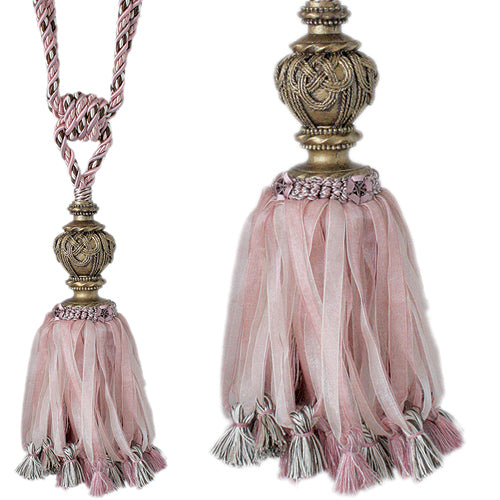Jones Florentine Rope Tieback Ribbon, Chalk Pink