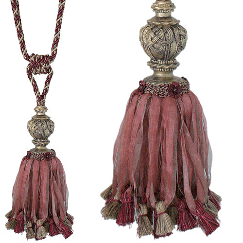 Jones Florentine Rope Tieback Ribbon, Wine