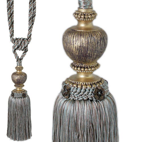 Jones Florentine Rope Tieback Large, Duckegg