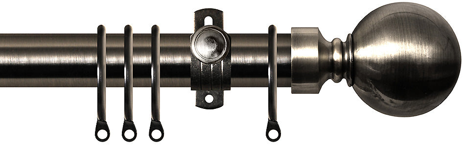 Renaissance Dimensions 28mm Adjustable Pole Gun Metal, Ball