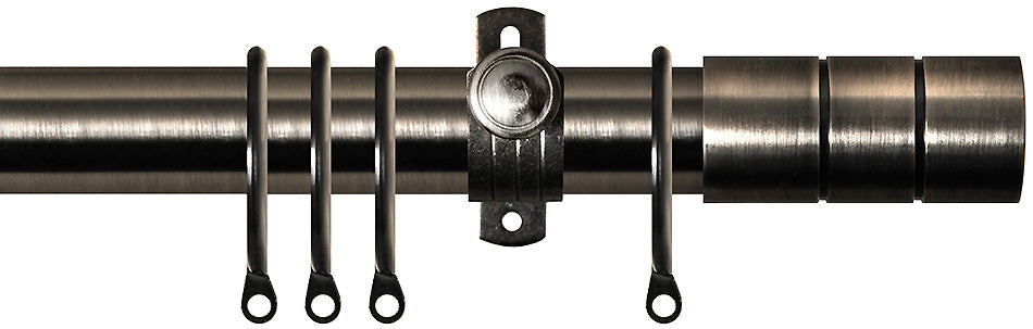 Renaissance Dimensions 28mm Adjustable Pole Gun Metal, Cylinder