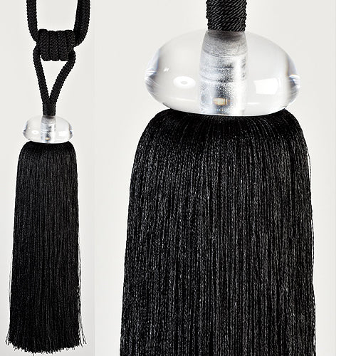 Hallis Sonata Rope Tieback, Crystal, Black