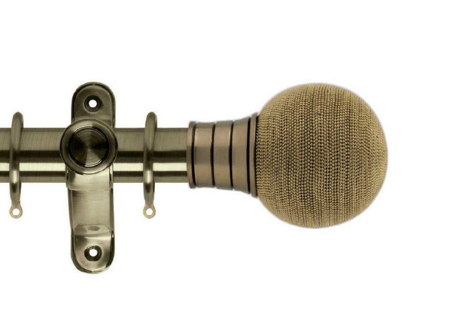 Galleria 35mm Pole Burnished Brass Beaded Ball