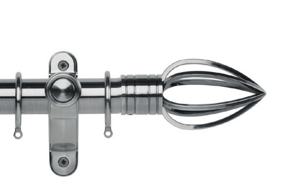 Galleria Metals 35mm Pole Brushed Silver Caged Spear