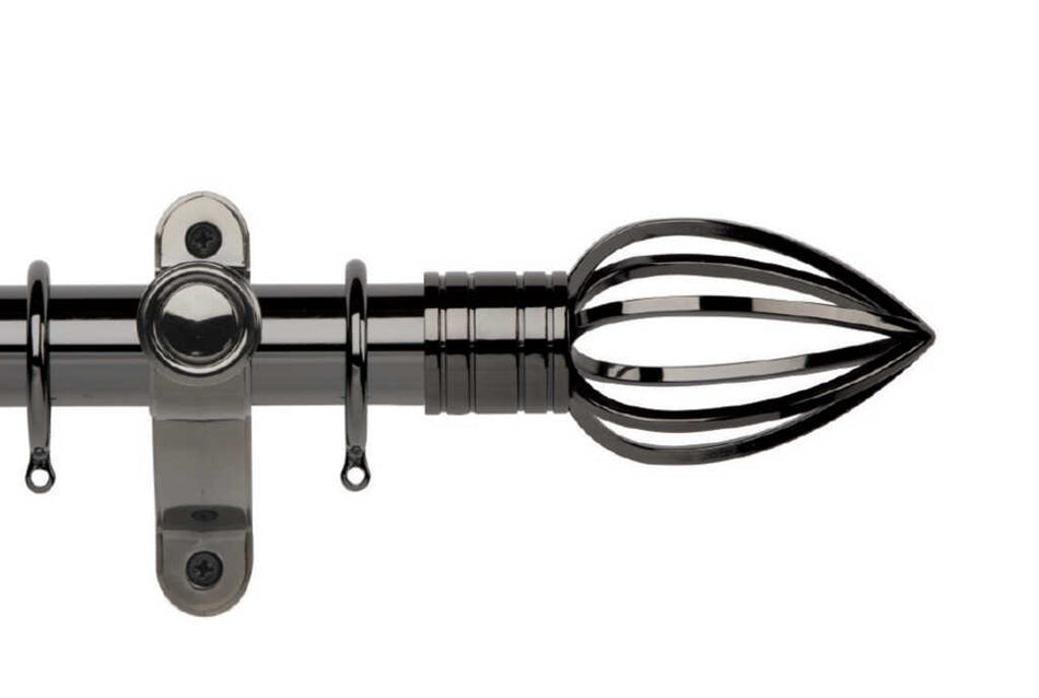 Galleria Metals 35mm Pole Black Nickel Caged Spear