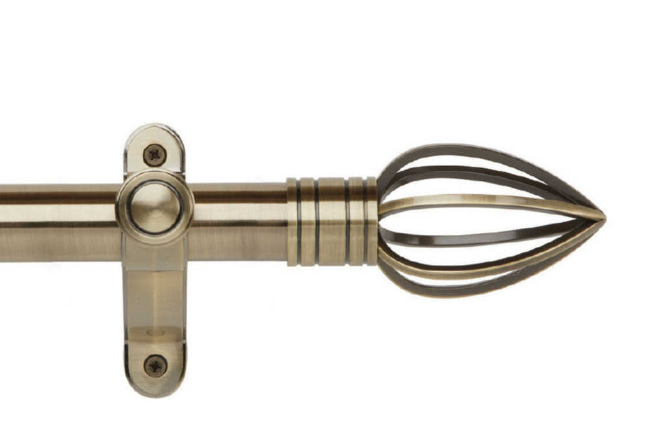 Galleria Metals 35mm Eyelet Pole Burnished Brass Caged Spear