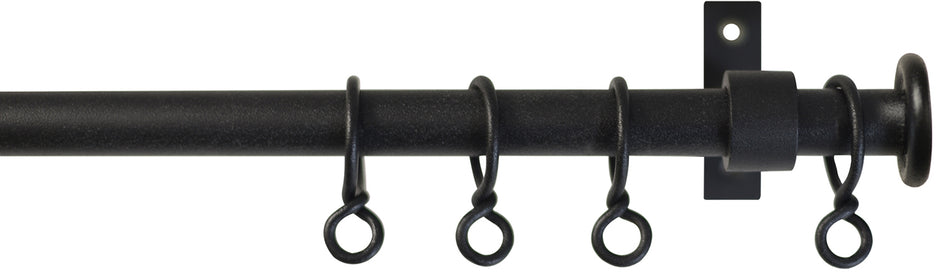 Jones Foundry 19mm Curtain Pole Textured Black Stud