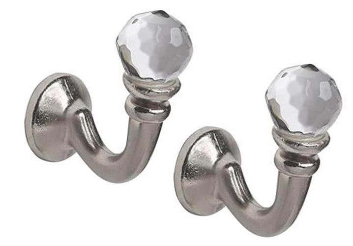 Speedy Crystal Palma Tieback Hook, Satin Silver