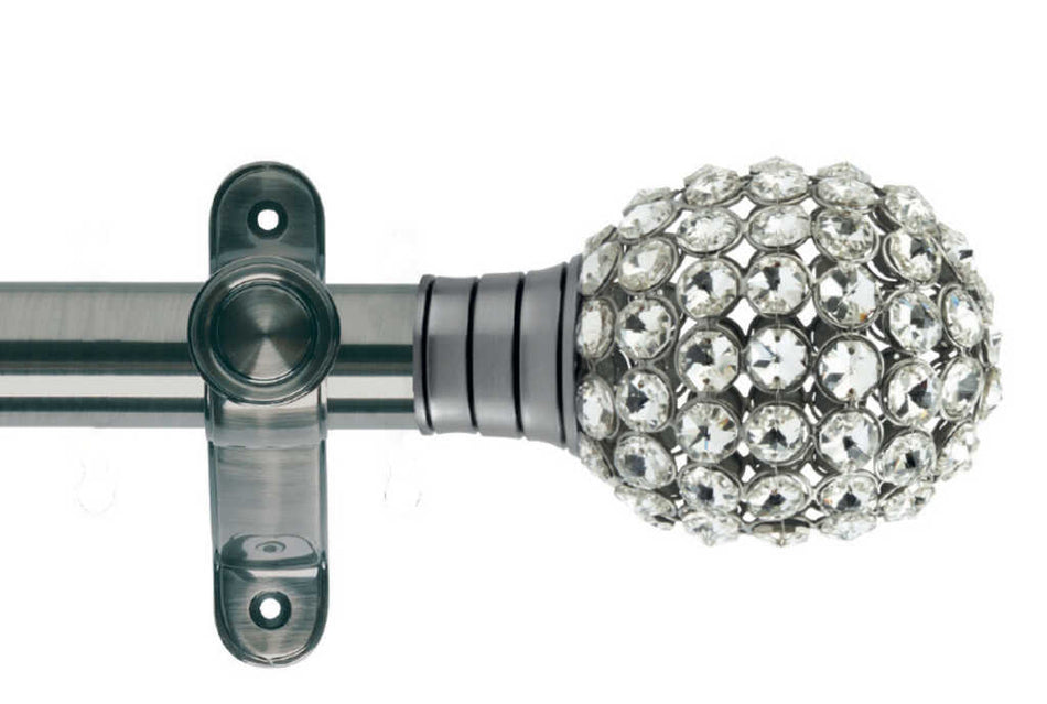 Galleria 50mm Eyelet Pole Brushed Silver Clear Jewelled Bulb