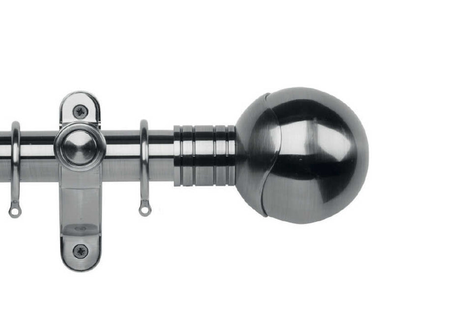 Galleria Metals 35mm Pole Brushed Silver Orb