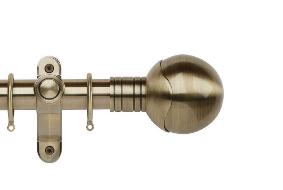 Galleria Metals 35mm Pole Burnished Brass Orb