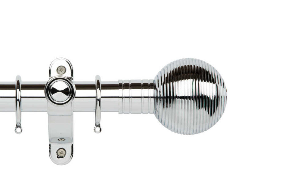 Galleria Metals 50mm Pole Chrome Ribbed Ball