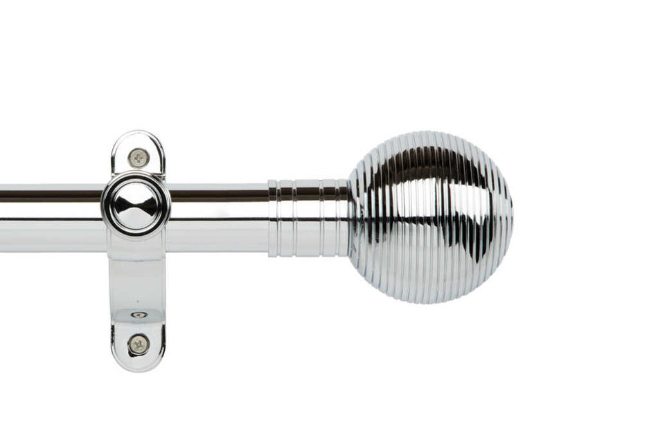 Galleria Metals 50mm Eyelet Pole Chrome Ribbed Ball