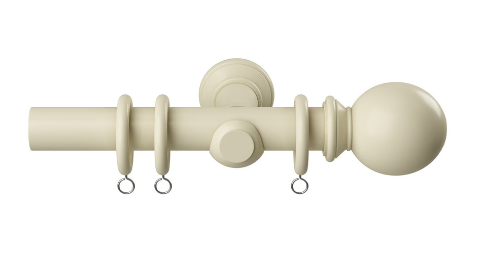 Speedy Woodland 28mm Wood Curtain Pole Cream