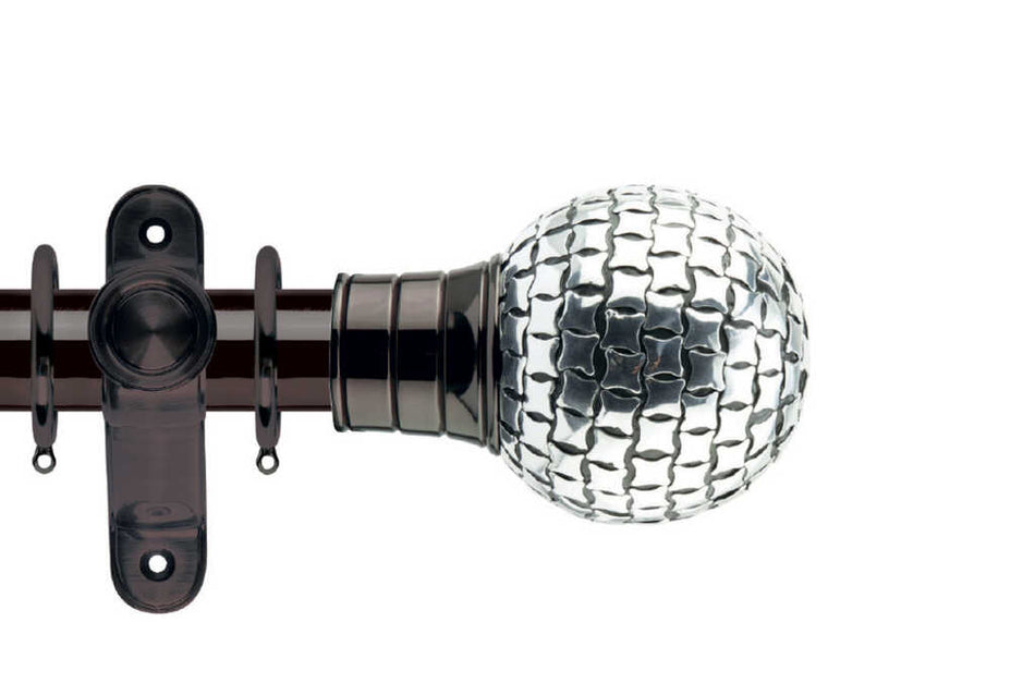 Galleria 50mm Pole Black Nickel Square Studded Ball