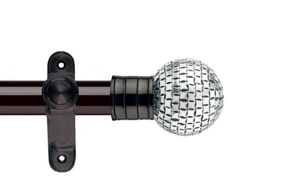 Galleria 35mm Eyelet Pole Black Nickel Square Studded Ball