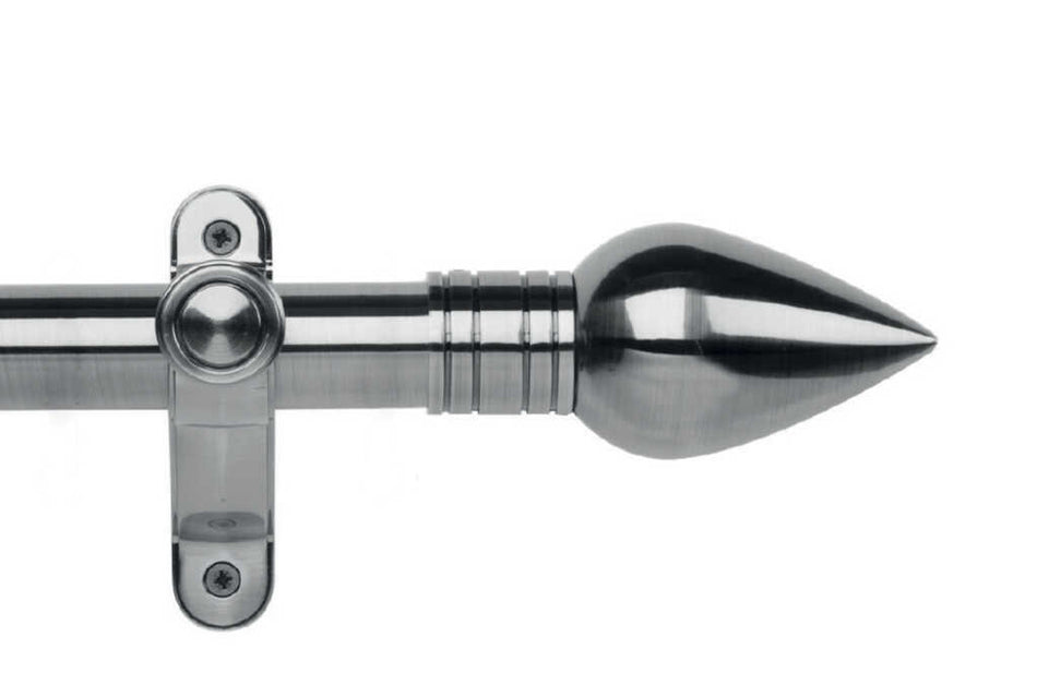 Galleria Metals 35mm Eyelet Pole Brushed Silver Teardrop