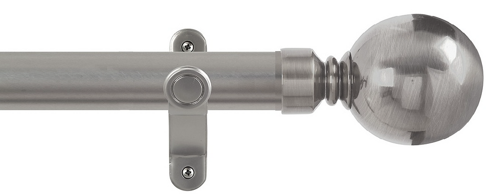 Renaissance Spectrum 50mm Eyelet Curtain Pole Titanium, Plain Ball