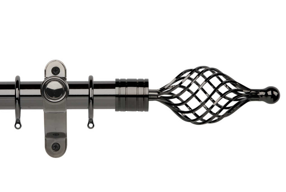 Galleria Metals 35mm Pole Black Nickel Twisted Cage