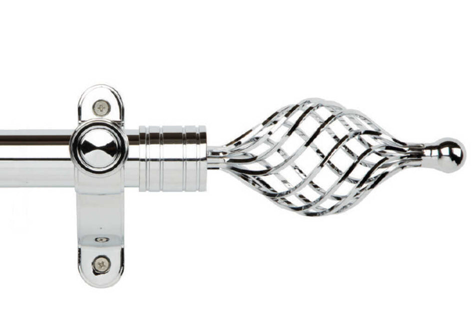 Galleria Metals 35mm Eyelet Pole Chrome Twisted Cage