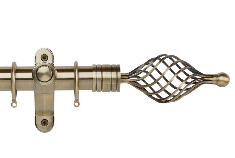 Galleria Metals 35mm Pole Burnished Brass Twisted Cage