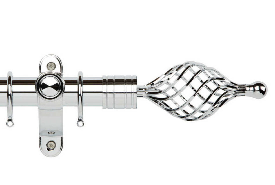Galleria Metals 35mm Pole Chrome Twisted Cage