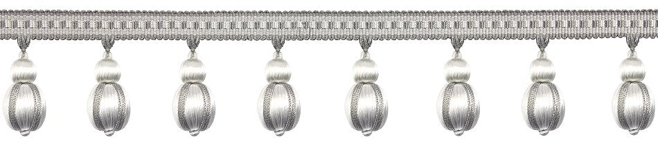 Hallis Antoinette Ball Fringe Trimming Silver