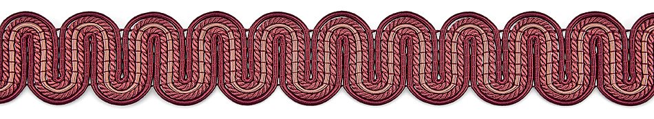 Hallis Antoinette Serpentine Scroll Braid Trimming Rouge