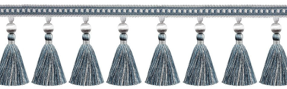 Hallis Antoinette Tassel Fringe Trimming Slate Blue