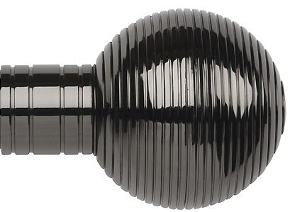 Galleria Metals 50mm Finial Black Nickel Ribbed Ball