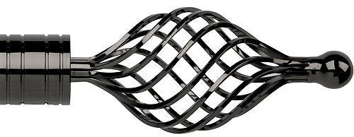 Galleria Metals 50mm Finial Black Nickel Twisted Cage