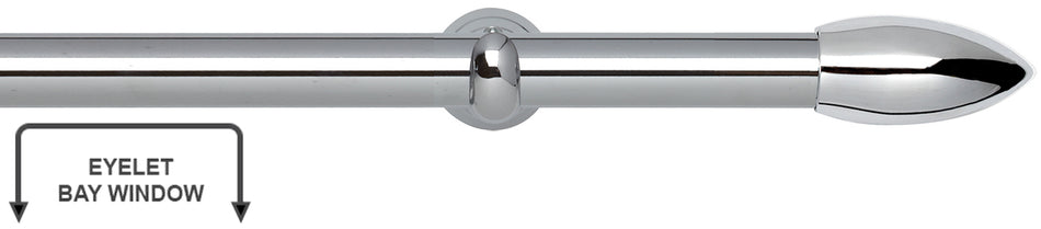 Neo 28mm Eyelet Bay Window Pole Chrome Bullet