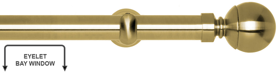 Neo 28mm Eyelet Bay Window Pole Spun Brass Ball