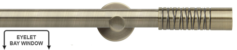 Neo Premium 28mm Eyelet Bay Window Pole Spun Brass Wired Barrel