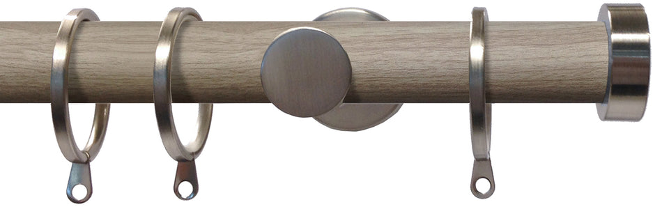 Swish Soho 28mm Metal Woodgrain Pole Chic Satin Steel