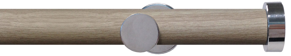 Swish Soho 28mm Metal Woodgrain Eyelet Pole Chic Chrome
