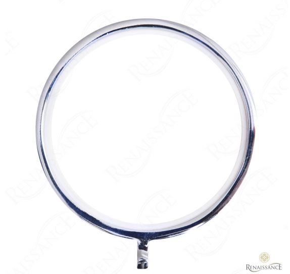 Renaissance Contemporary 35mm Metal Curtain Pole Rings, Brushed Nickel